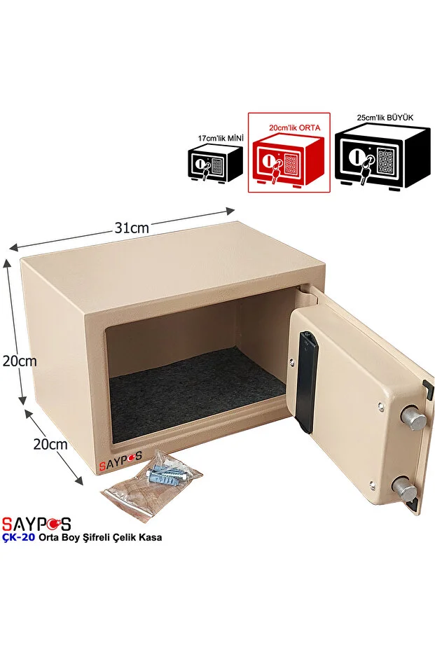 Şık Tasarımlı Orta Boy Şifreli Çelik Kasa